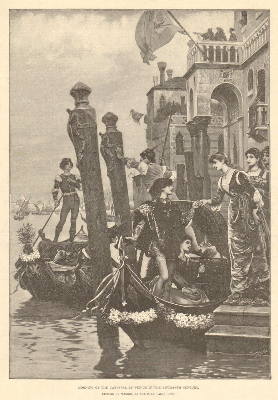 Morning of the carnival at Venice in the 15th century, by Wgrez. Boats 1890